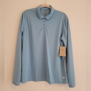 Nike Golf Women’s Dri-Fit Victory Polo Long Sleeve Blue Size XL Performance Top